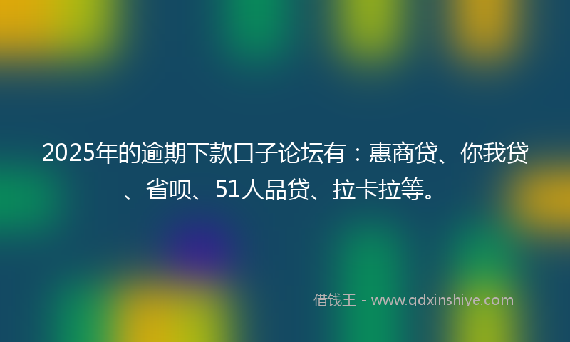 2025年的逾期下款口子论坛有：惠商贷、你我贷、省呗、51人品贷、拉卡拉等。