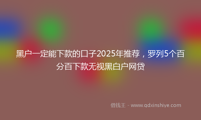 黑户一定能下款的口子2025年推荐，罗列5个百分百下款无视黑白户网贷