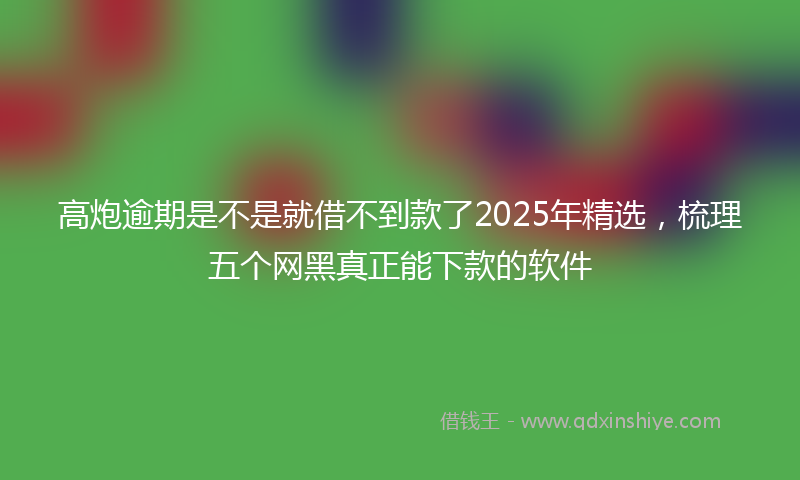 高炮逾期是不是就借不到款了2025年精选，梳理五个网黑真正能下款的软件