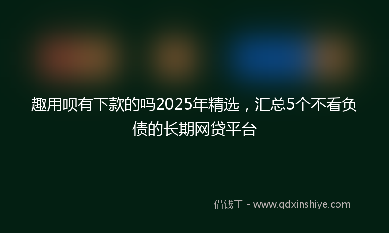 趣用呗有下款的吗2025年精选，汇总5个不看负债的长期网贷平台