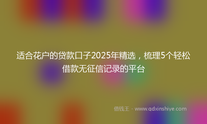 适合花户的贷款口子2025年精选，梳理5个轻松借款无征信记录的平台