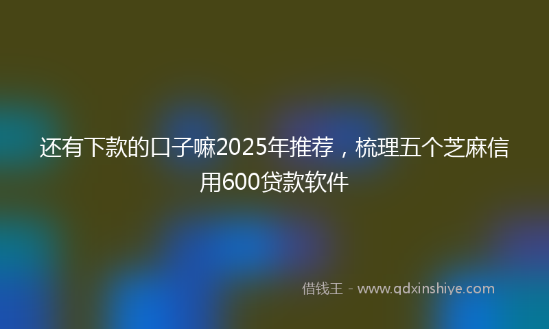 还有下款的口子嘛2025年推荐，梳理五个芝麻信用600贷款软件