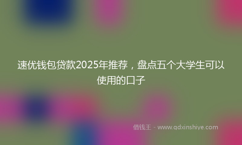 速优钱包贷款2025年推荐，盘点五个大学生可以使用的口子