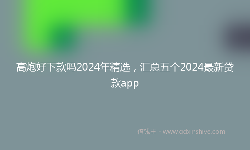 高炮好下款吗2024年精选，汇总五个2024最新贷款app