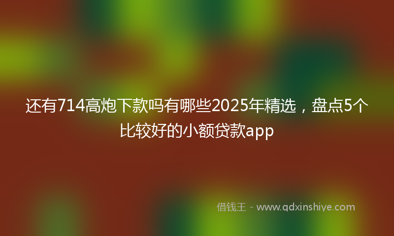还有714高炮下款吗有哪些2025年精选，盘点5个比较好的小额贷款app