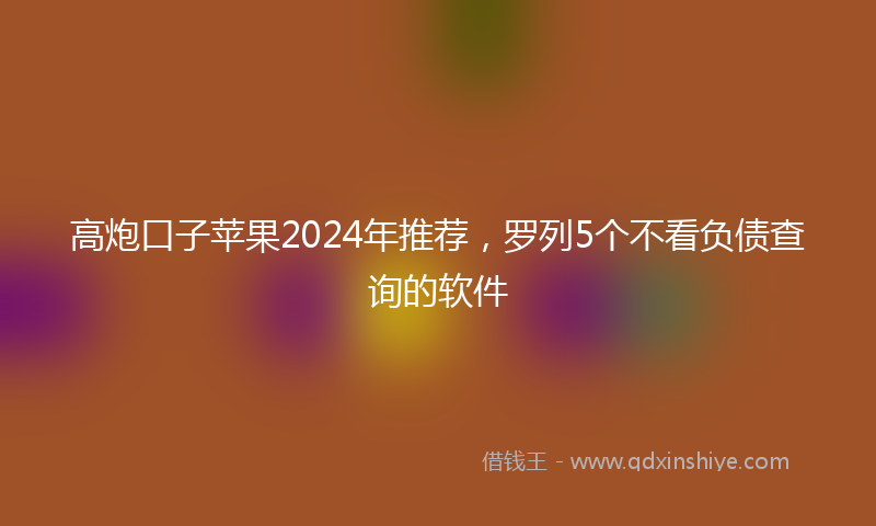 高炮口子苹果2024年推荐，罗列5个不看负债查询的软件