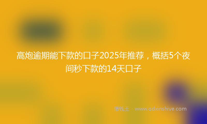 高炮逾期能下款的口子2025年推荐，概括5个夜间秒下款的14天口子