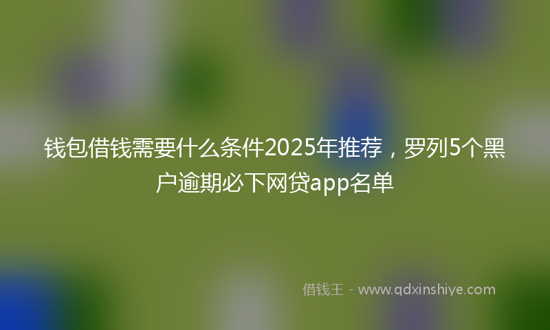 钱包借钱需要什么条件2025年推荐，罗列5个黑户逾期必下网贷app名单