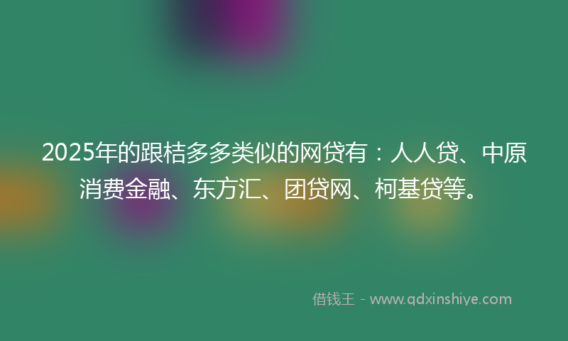 2025年的跟桔多多类似的网贷有：人人贷、中原消费金融、东方汇、团贷网、柯基贷等。