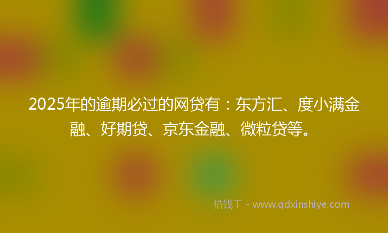 2025年的逾期必过的网贷有：东方汇、度小满金融、好期贷、京东金融、微粒贷等。