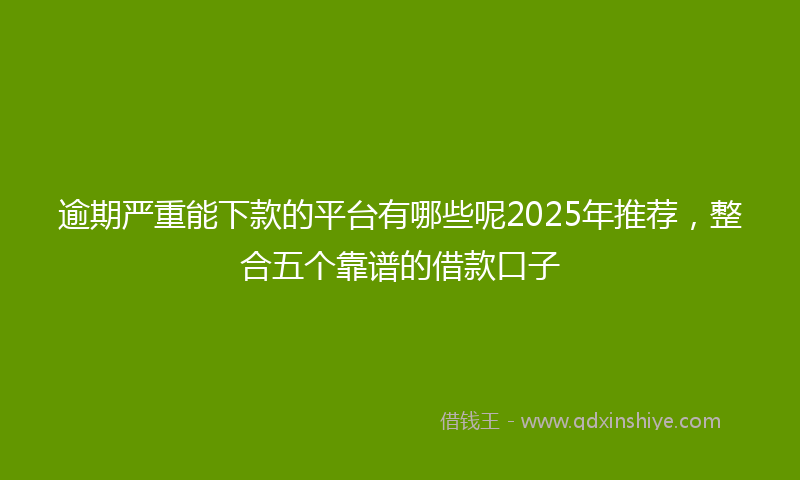 逾期严重能下款的平台有哪些呢2025年推荐，整合五个靠谱的借款口子