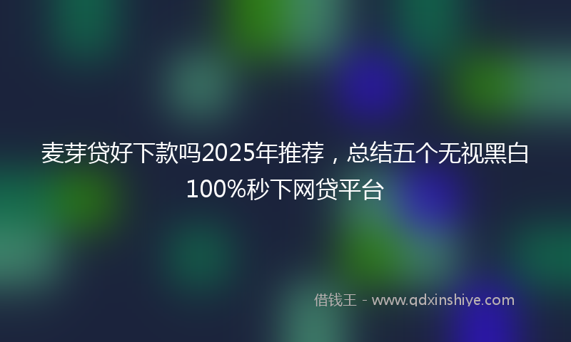 麦芽贷好下款吗2025年推荐，总结五个无视黑白100%秒下网贷平台