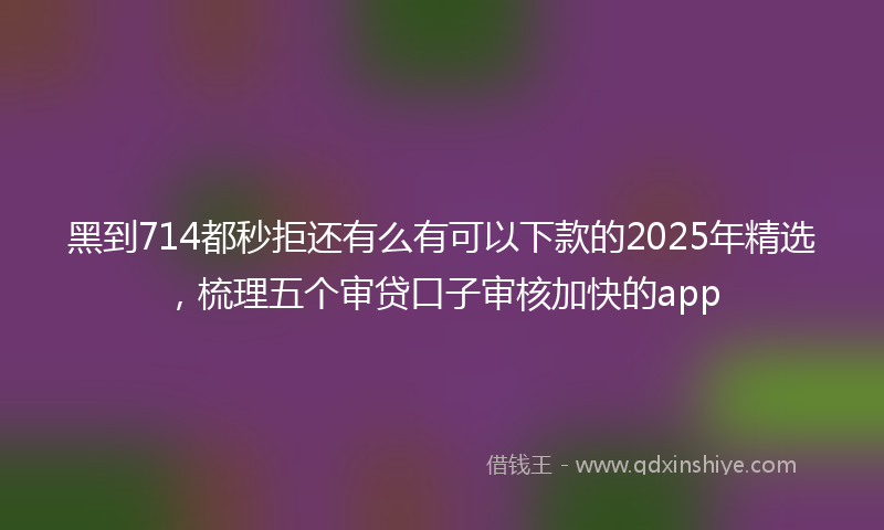 黑到714都秒拒还有么有可以下款的2025年精选，梳理五个审贷口子审核加快的app
