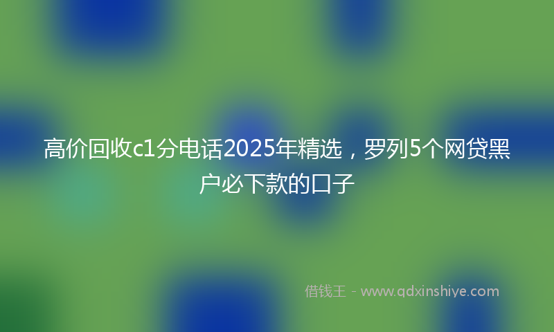 高价回收c1分电话2025年精选，罗列5个网贷黑户必下款的口子
