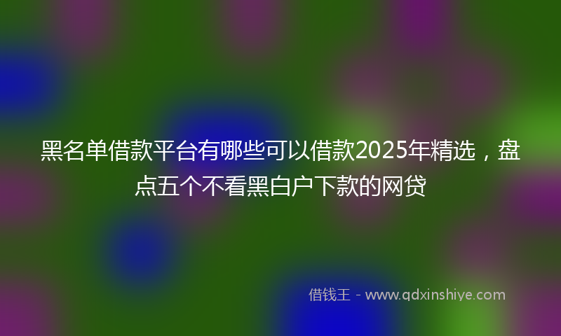 黑名单借款平台有哪些可以借款2025年精选，盘点五个不看黑白户下款的网贷
