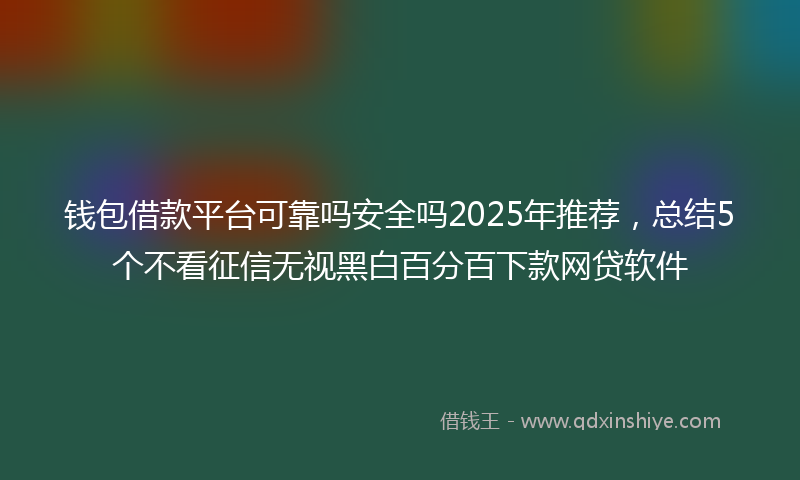 钱包借款平台可靠吗安全吗2025年推荐，总结5个不看征信无视黑白百分百下款网贷软件