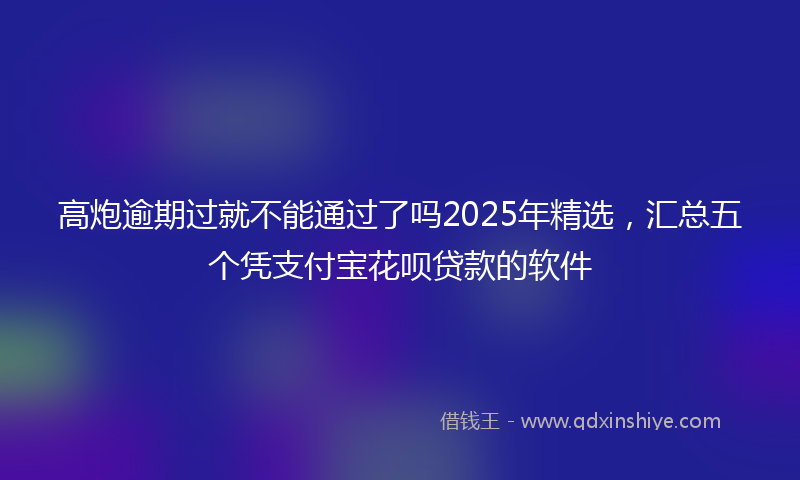 高炮逾期过就不能通过了吗2025年精选，汇总五个凭支付宝花呗贷款的软件