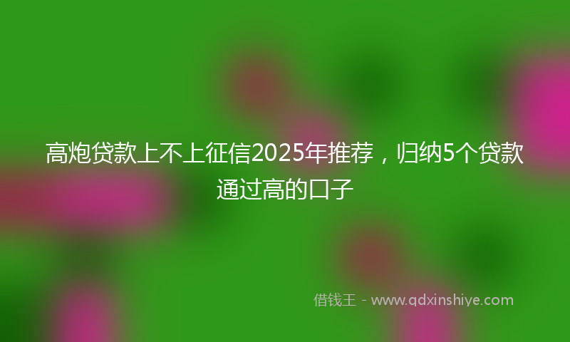 高炮贷款上不上征信2025年推荐，归纳5个贷款通过高的口子