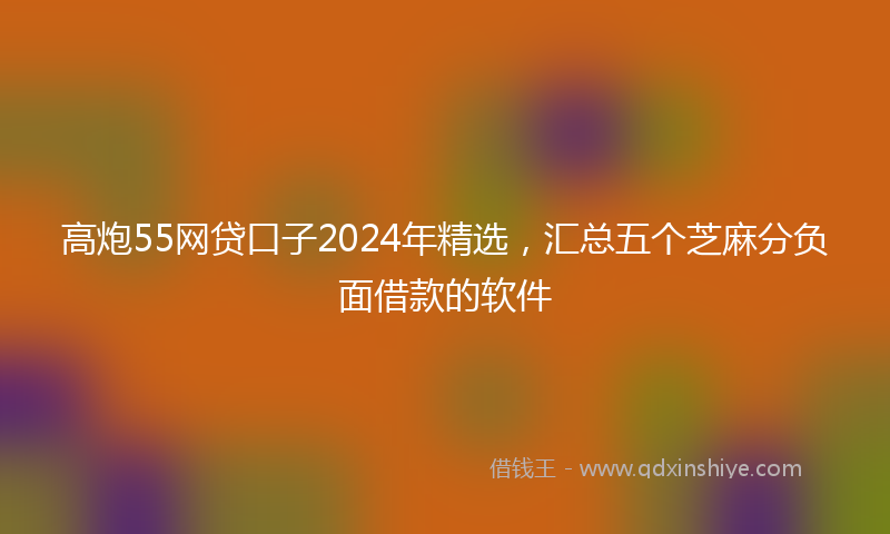 高炮55网贷口子2024年精选，汇总五个芝麻分负面借款的软件