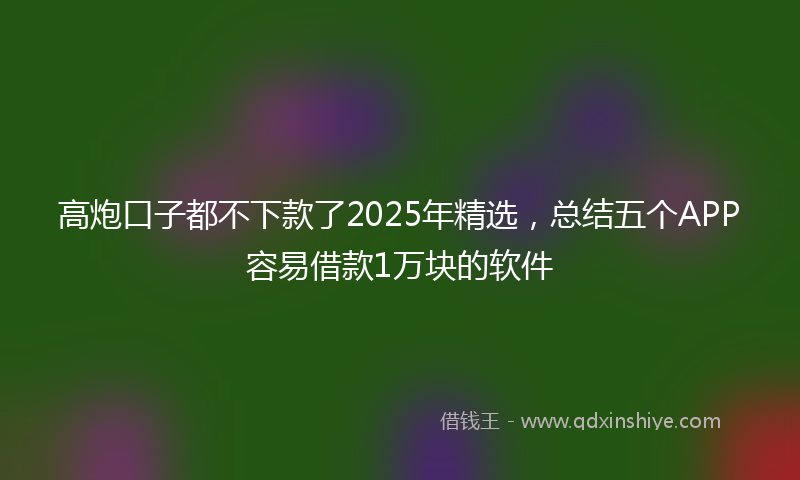 高炮口子都不下款了2025年精选，总结五个APP容易借款1万块的软件