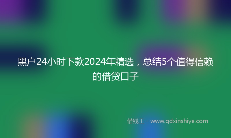 黑户24小时下款2024年精选，总结5个值得信赖的借贷口子