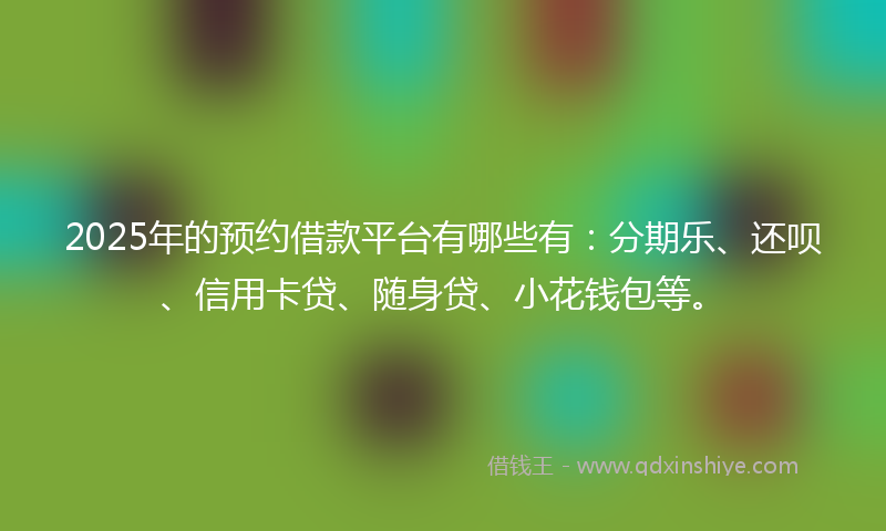 2025年的预约借款平台有哪些有：分期乐、还呗、信用卡贷、随身贷、小花钱包等。