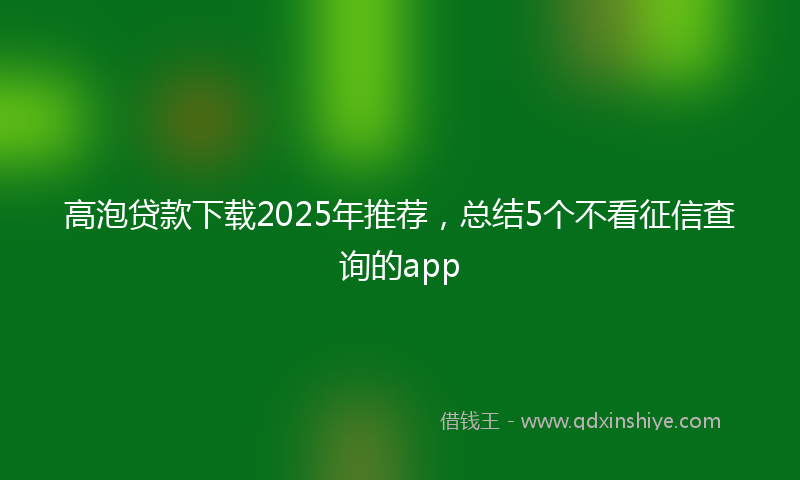 高泡贷款下载2025年推荐，总结5个不看征信查询的app