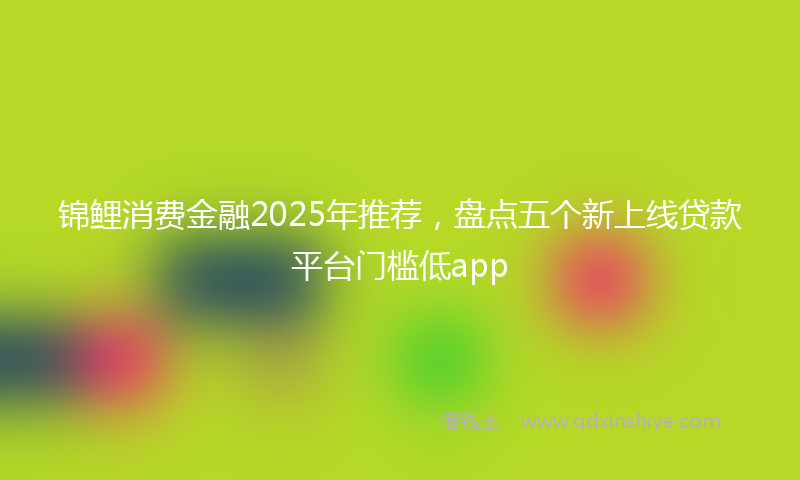 锦鲤消费金融2025年推荐，盘点五个新上线贷款平台门槛低app