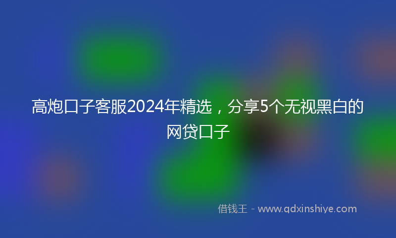 高炮口子客服2024年精选，分享5个无视黑白的网贷口子