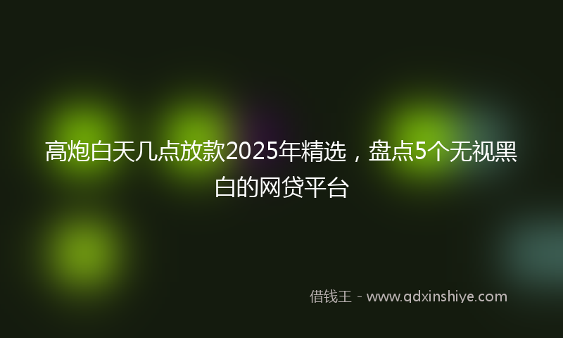 高炮白天几点放款2025年精选，盘点5个无视黑白的网贷平台