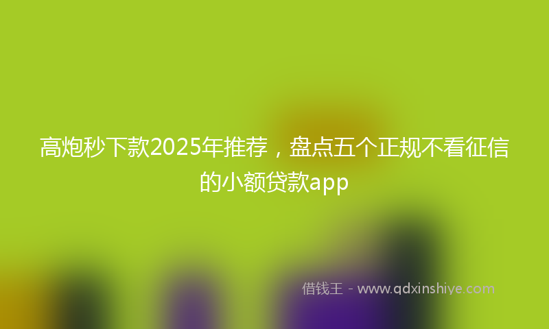 高炮秒下款2025年推荐，盘点五个正规不看征信的小额贷款app