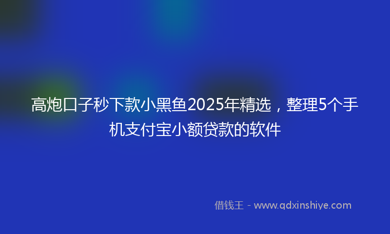 高炮口子秒下款小黑鱼2025年精选，整理5个手机支付宝小额贷款的软件