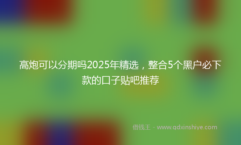 高炮可以分期吗2025年精选，整合5个黑户必下款的口子贴吧推荐