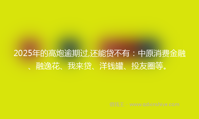 2025年的高炮逾期过,还能贷不有：中原消费金融、融逸花、我来贷、洋钱罐、投友圈等。