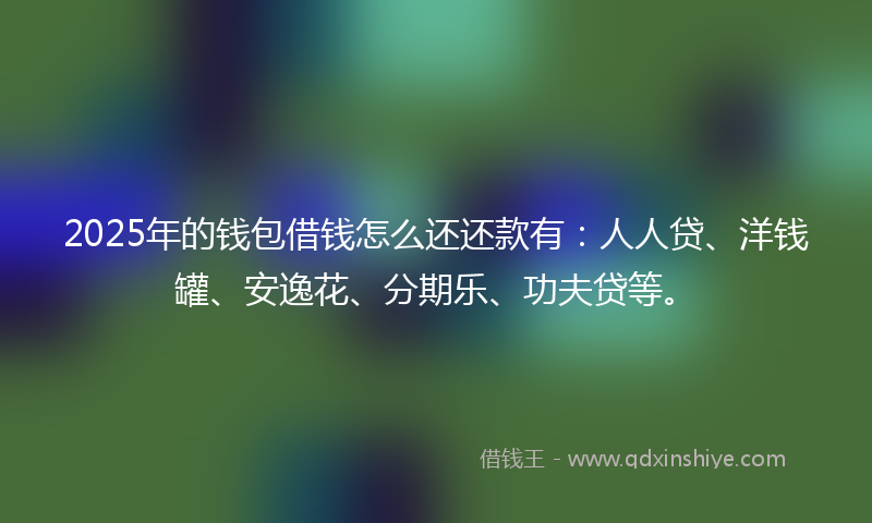2025年的钱包借钱怎么还还款有：人人贷、洋钱罐、安逸花、分期乐、功夫贷等。