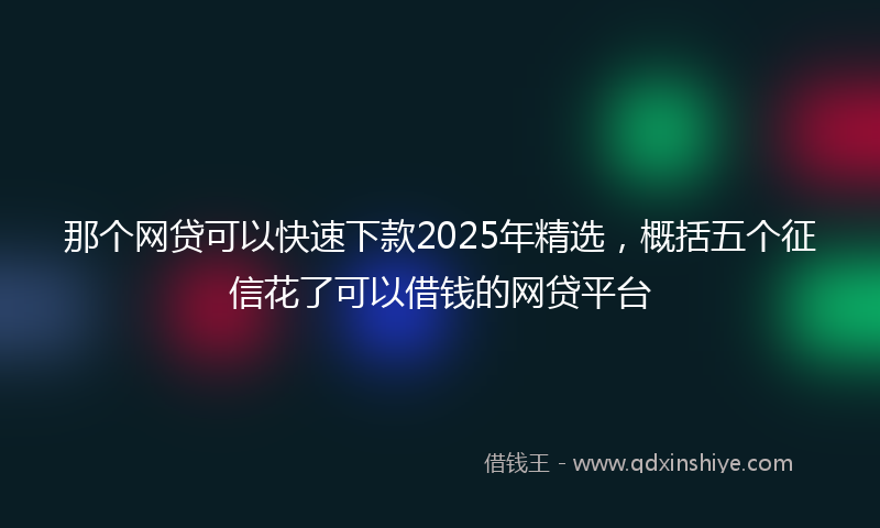那个网贷可以快速下款2025年精选，概括五个征信花了可以借钱的网贷平台