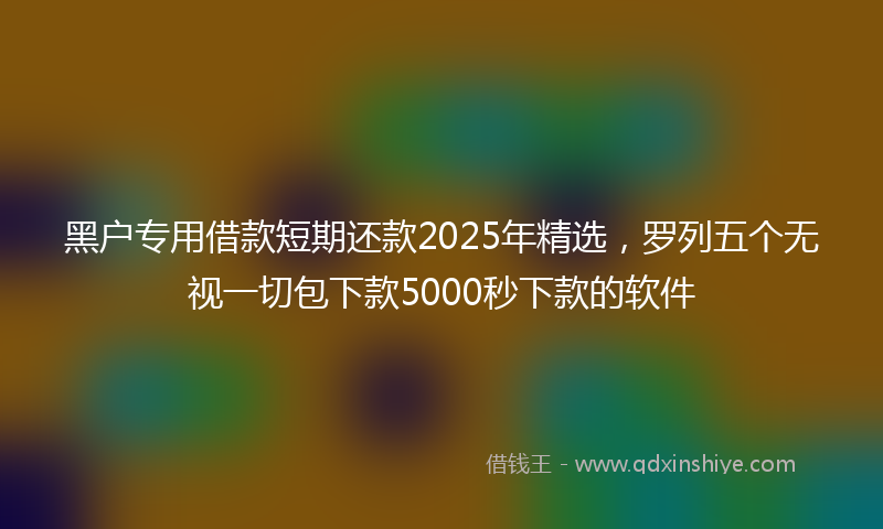 黑户专用借款短期还款2025年精选，罗列五个无视一切包下款5000秒下款的软件