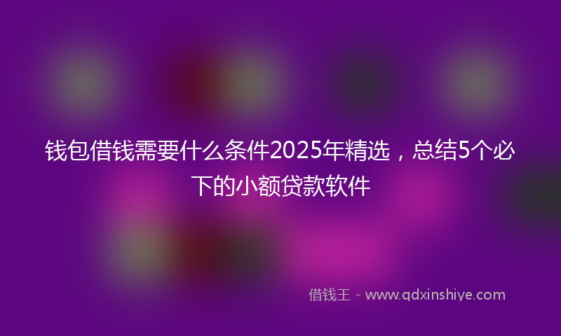 钱包借钱需要什么条件2025年精选，总结5个必下的小额贷款软件
