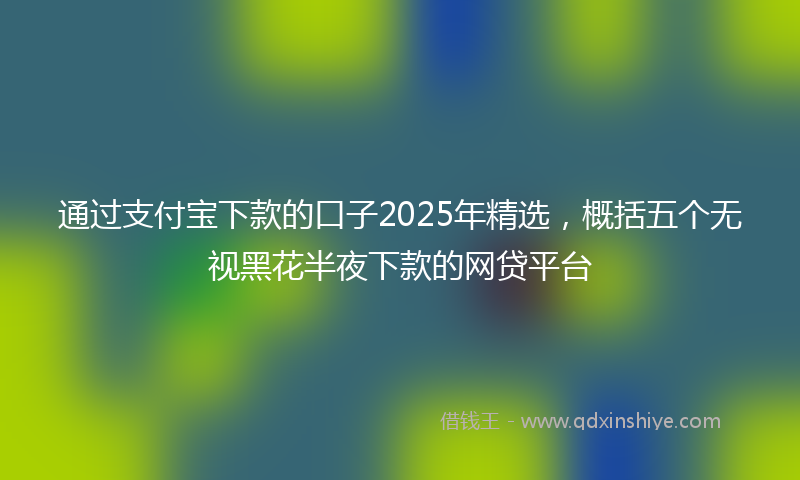 通过支付宝下款的口子2025年精选，概括五个无视黑花半夜下款的网贷平台