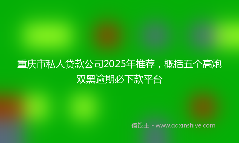 重庆市私人贷款公司2025年推荐，概括五个高炮双黑逾期必下款平台