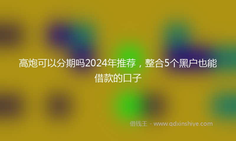 高炮可以分期吗2024年推荐，整合5个黑户也能借款的口子