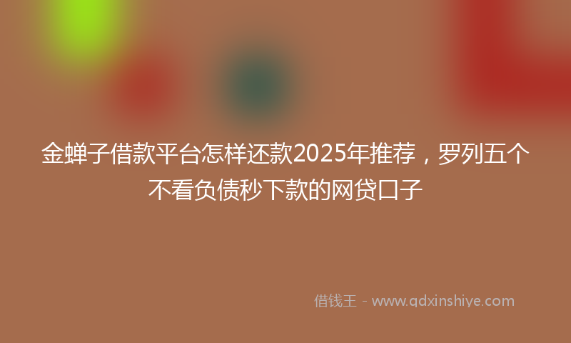 金蝉子借款平台怎样还款2025年推荐，罗列五个不看负债秒下款的网贷口子