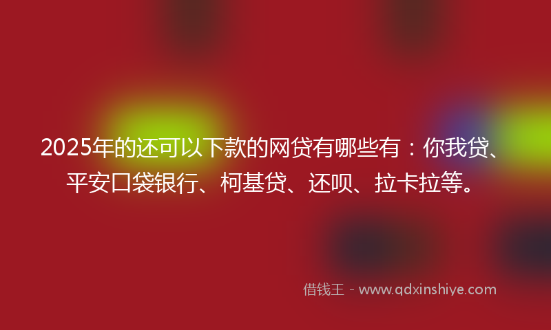 2025年的还可以下款的网贷有哪些有：你我贷、平安口袋银行、柯基贷、还呗、拉卡拉等。
