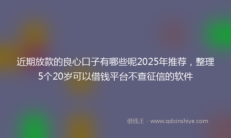 近期放款的良心口子有哪些呢2025年推荐，整理5个20岁可以借钱平台不查征信的软件