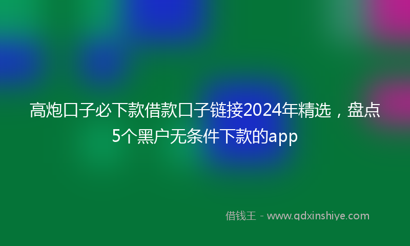 高炮口子必下款借款口子链接2024年精选，盘点5个黑户无条件下款的app