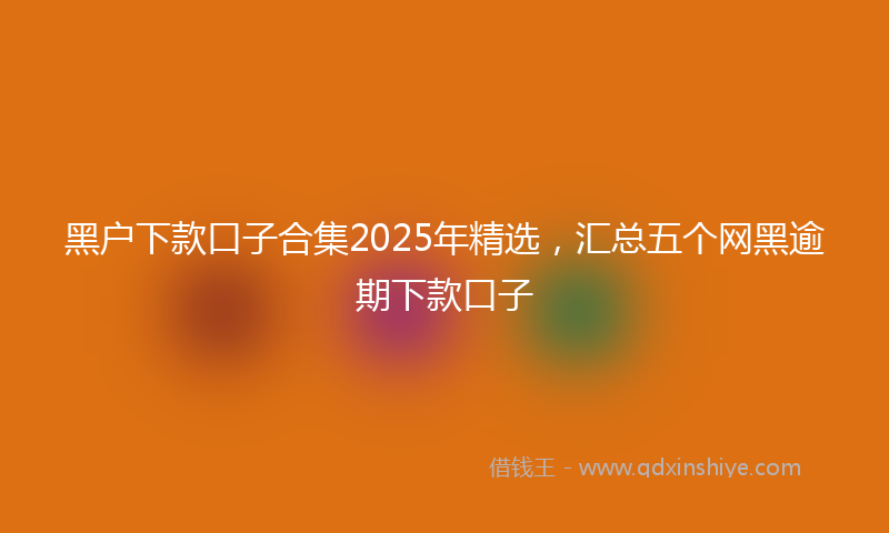 黑户下款口子合集2025年精选，汇总五个网黑逾期下款口子