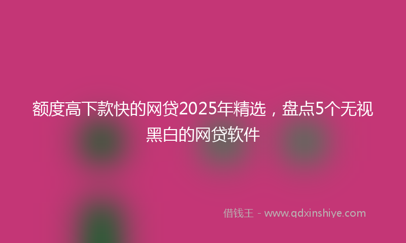 额度高下款快的网贷2025年精选，盘点5个无视黑白的网贷软件