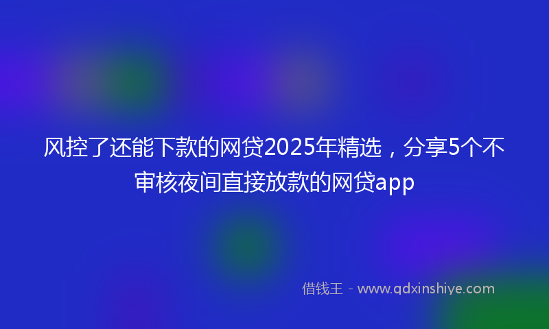 风控了还能下款的网贷2025年精选，分享5个不审核夜间直接放款的网贷app