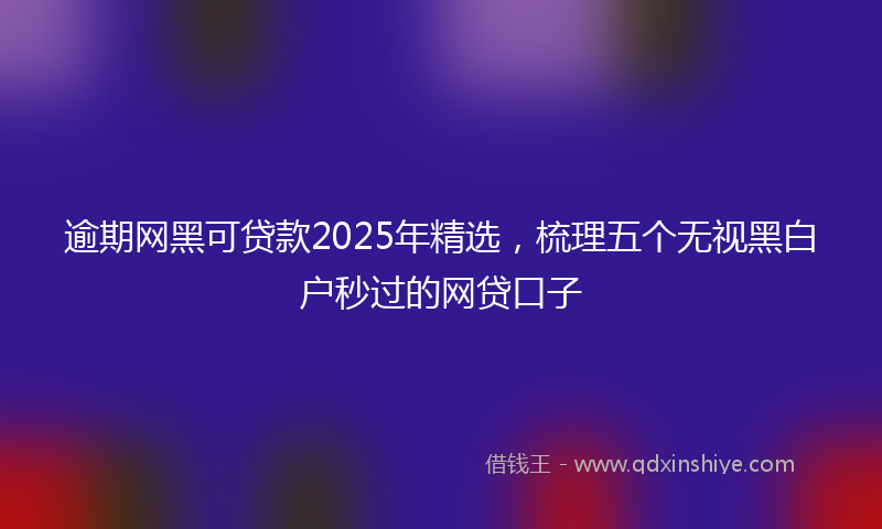 逾期网黑可贷款2025年精选，梳理五个无视黑白户秒过的网贷口子