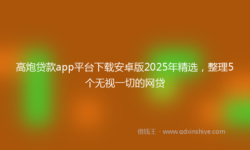 高炮贷款app平台下载安卓版2025年精选，整理5个无视一切的网贷